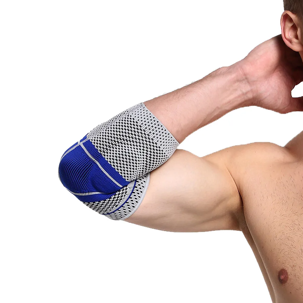 

Tennis Knitting elbow wrap pad sleeve support elbow compression sleeve for sports, Gray