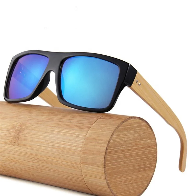 

New arrival cheap price rectangle frame high quality metal hinge sunglasses unisex environment protect bamboo legs sun glasses