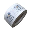 Best quality round sticker with white logo on clear background