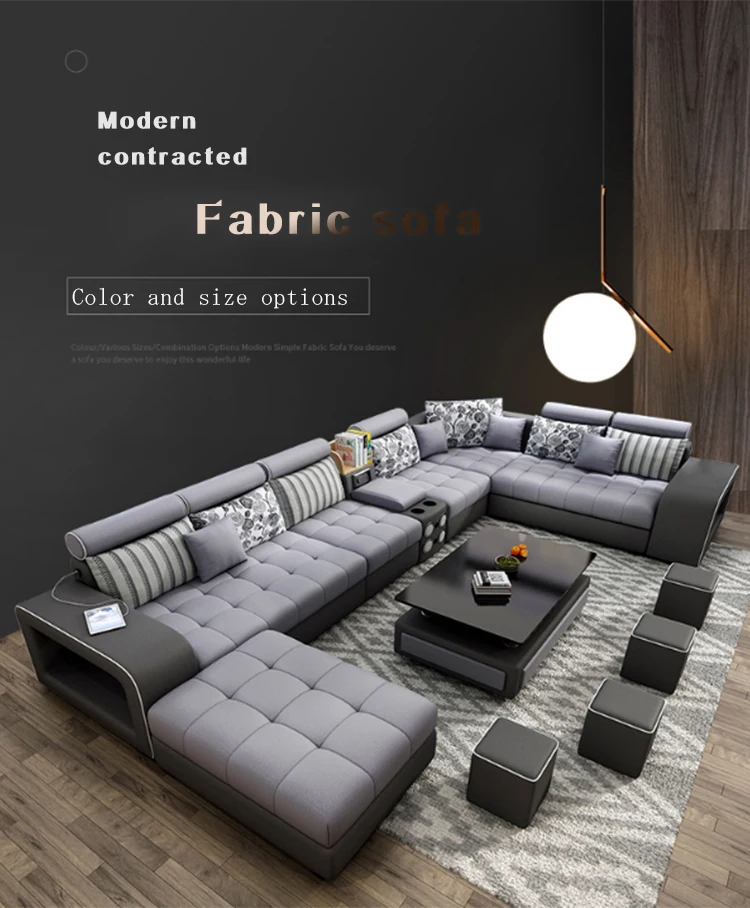 Furniture U Shaped Sectional Fabric Sofa Set Furniture Living Room Sofas 7 Seater Buy Living Room Sofas U Shaped Sectional Fabric Sofa Sofa 7 Seater Product On Alibaba Com