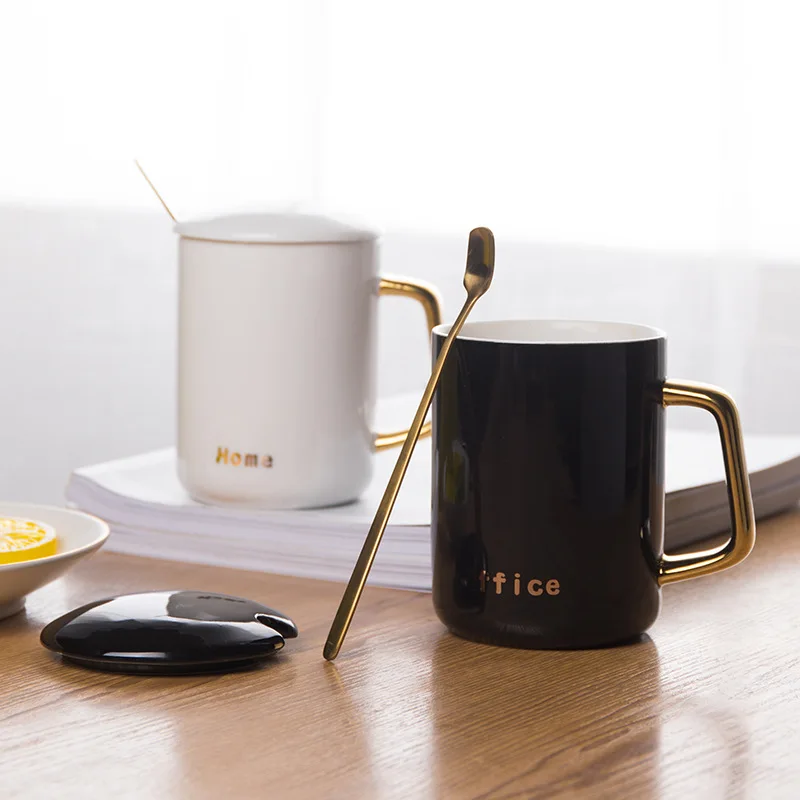 

Gold plated ceramic cup creative coffee cup mug milk cup porcelain mug custom logo, Multicolor