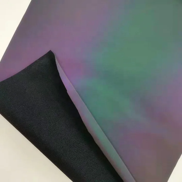 
Cheap fashionable clothing usage leather holographic iridescent fabric 