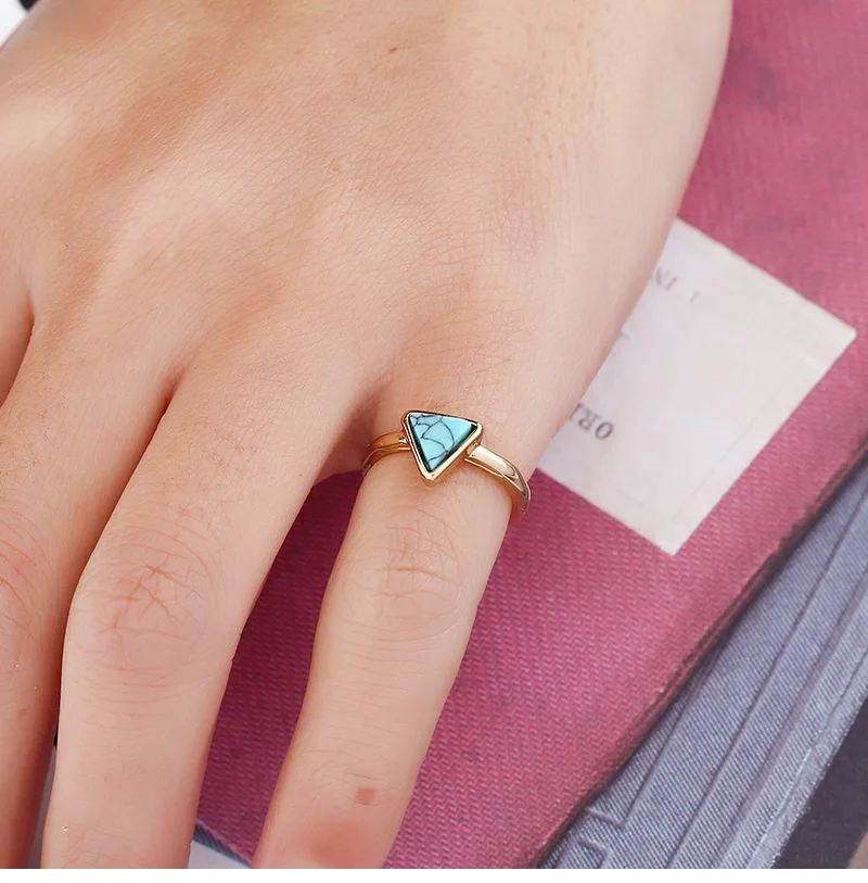 

2021 Wholesale Affordable Bohemian Triangle Ring Wedding Ring for Women Men Finger Ring, Gold,silver