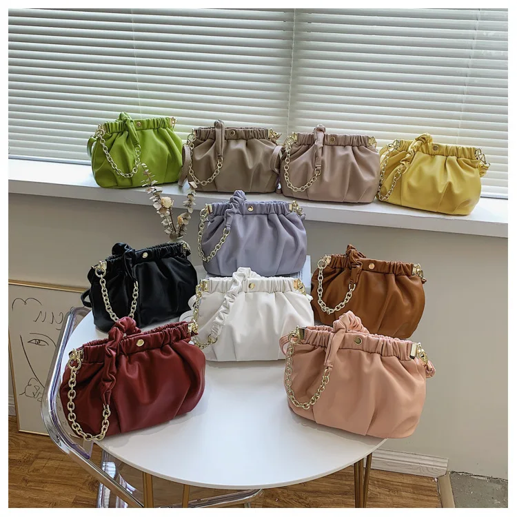 

Ruched Ladies Chains Luxury Cloud Shoulder Purses Ins Designer Pleated Women Clutch Hand Bags Purses and Handbags, 10 colors