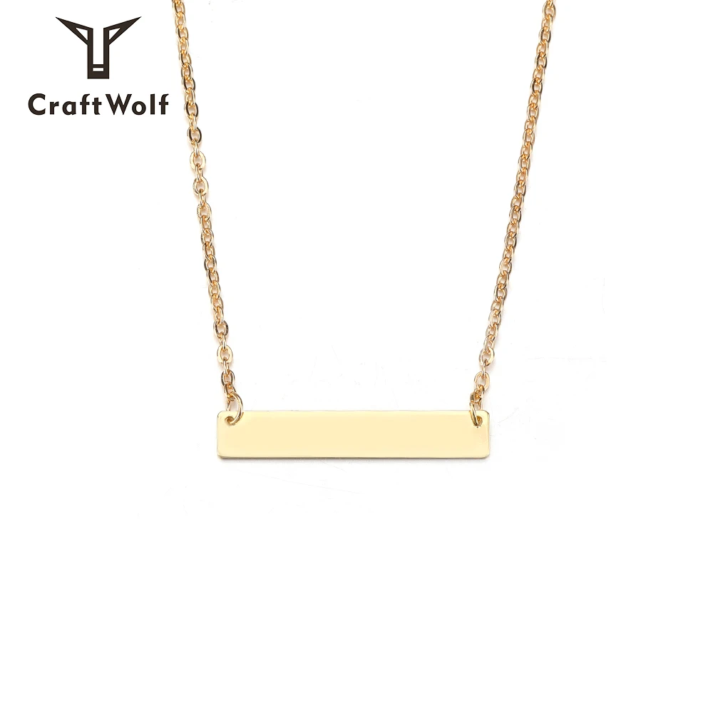 

Craft Wolf plate name necklace personalised custom minimalist dainty Jewelry stainless steel engraved Square choker Necklace, Sliver,gold,rose gold