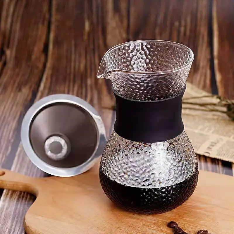 

New style silicone sleeve Heat resistant borosilicate pyrex glass stove coffee pot bottle with patternsilione