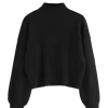 Popular design for young group Dropped Shoulder Mock Neck Womens Sweater