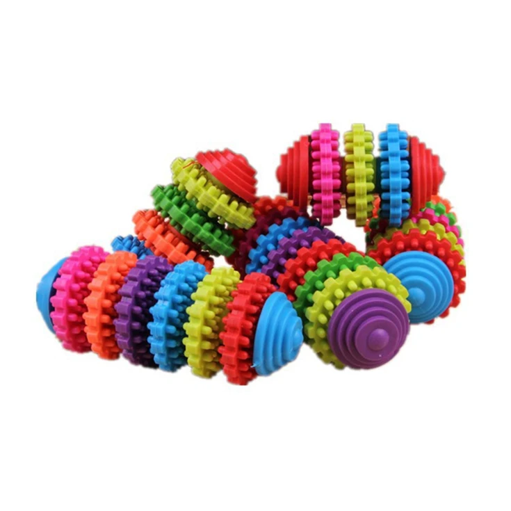 

Wholesale Colorful Gear Cleaning Teeth Toy Pet TPR Toy Dog Molar Toys