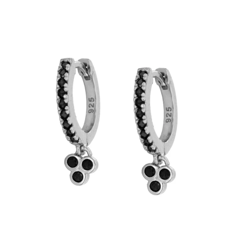 

French Style S925 Sterling Silver INS Geometric Diamond Flower Pendant Earrings