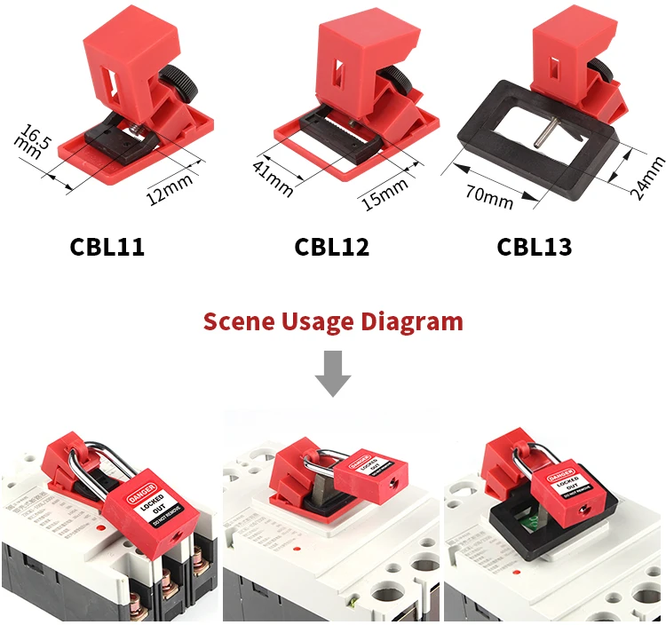 Lockey Insulated Nylon Electrical Mcb Lock out Circuit Breaker Lockout Tagout Devices