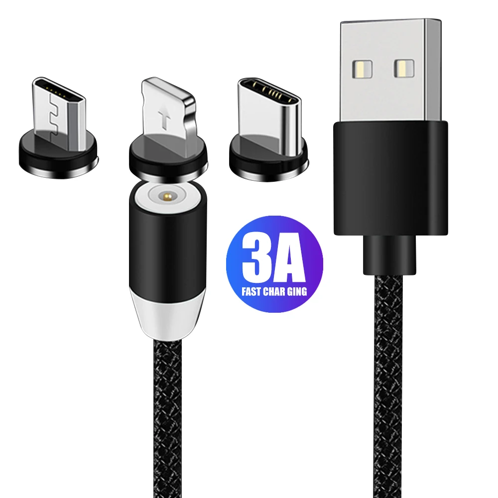 

Wholesale 1M 2M 3A Magnetic Charging Micro USB Cable Type C Fast Charge Data for iPhone, Customized