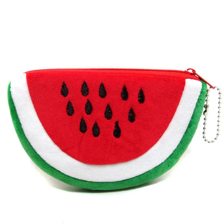 

Semicircle Orange Orange Watermelon Kiwi Fruit Plush Pocket Purse Wallet