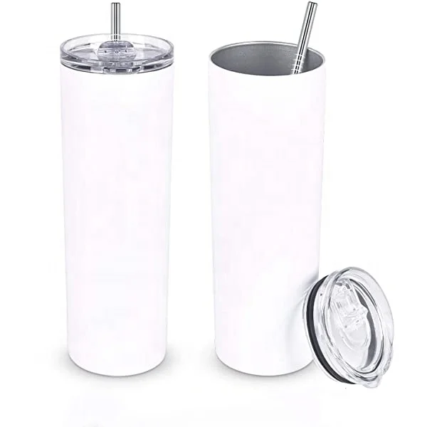 

customize double walled insulated 20 oz straight skinny sublimation blank vacuum tumbler with straw, Customized color