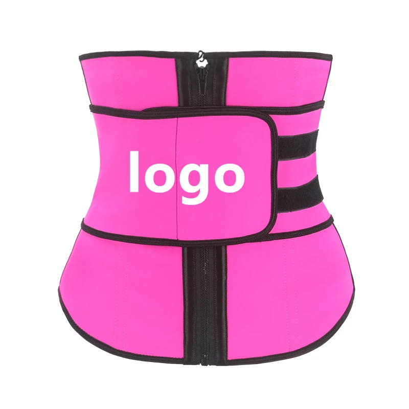 

wholesale custom logo women sauna sweat corset vest latex waist trainer belt private label with zipper, Black, blue, pink, grey, purple, customizable