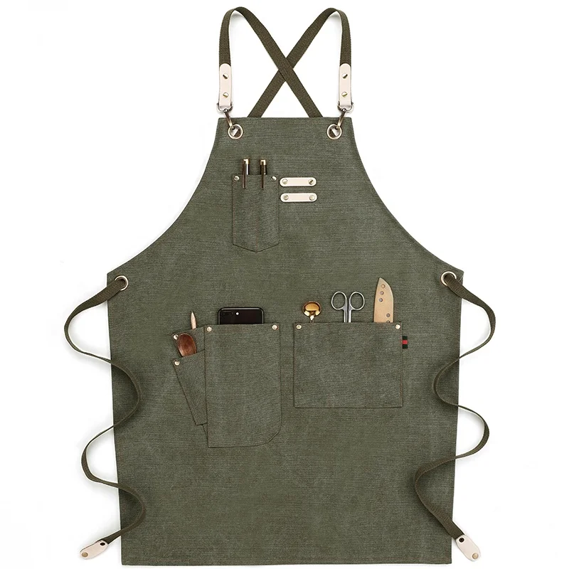 

High-end canvas apron fashion custom-made painting aprons working LOGO printing, Choose