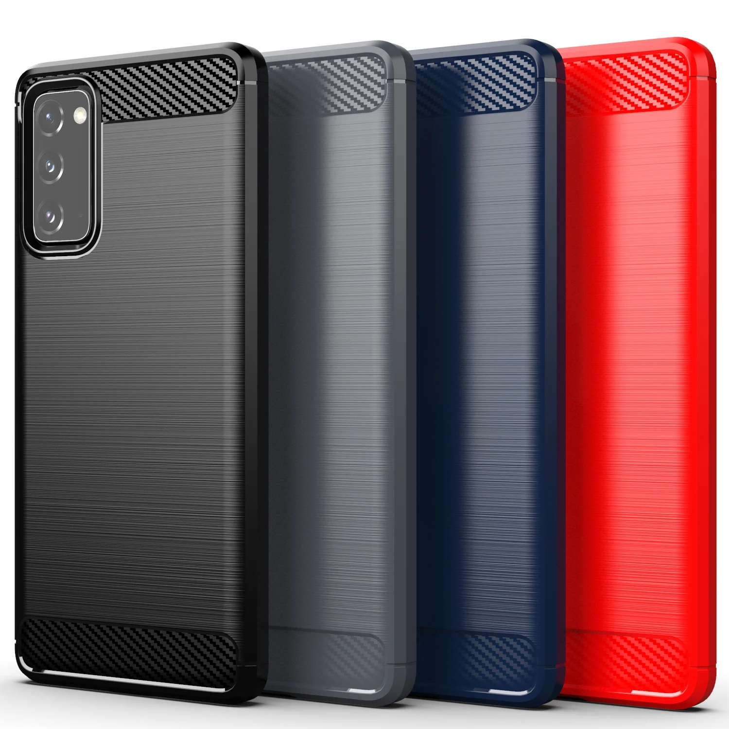 

Hot Sell 2020 Carbon Fiber Shockproof Soft TPU Back Cover mobile Phone Case For Samsung Galaxy S20 fe
