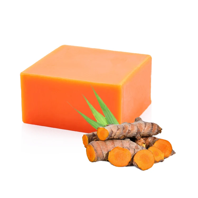 

Natural Vegan Organic Acne Removal Brighten Anti Aging Skin Whitening Private Label Handmade Tumeric Soap, Orange pink