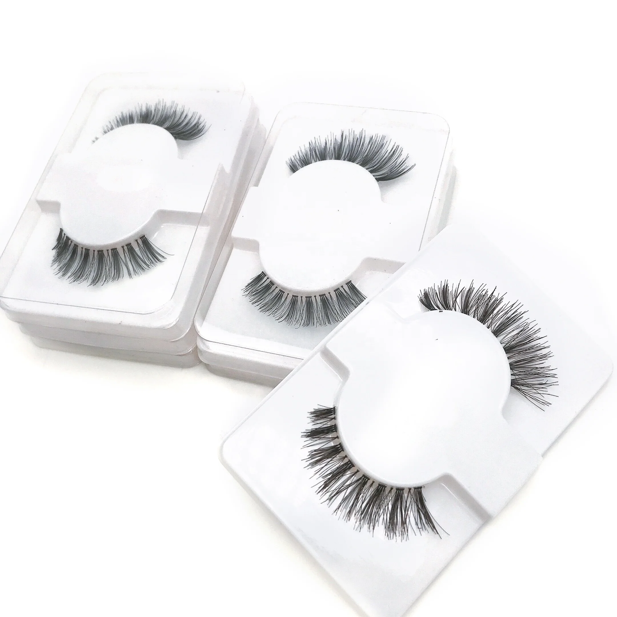 

100% Human hair made false eyelashes customized package accepted 747 style human hair lash