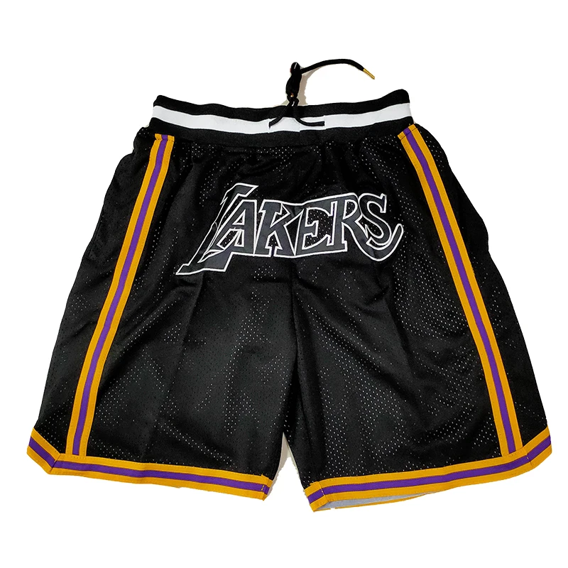 

Laker Stitched Mesh Basketball Shorts Mens Embroidered Basketball Shorts New Style Just Don Basketball Clothing