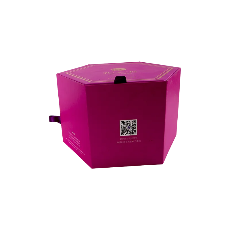 Горячее тиснение декоративные Keepsake шестиугольная картонная коробка