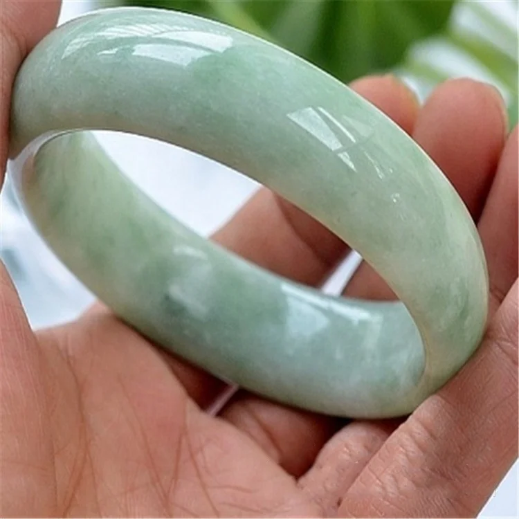 

Hot Fashion Natural High Quality Wholesale Light Green Guizhou Jadeite Jade Bracelet Bangle For Women Men, As the pic show