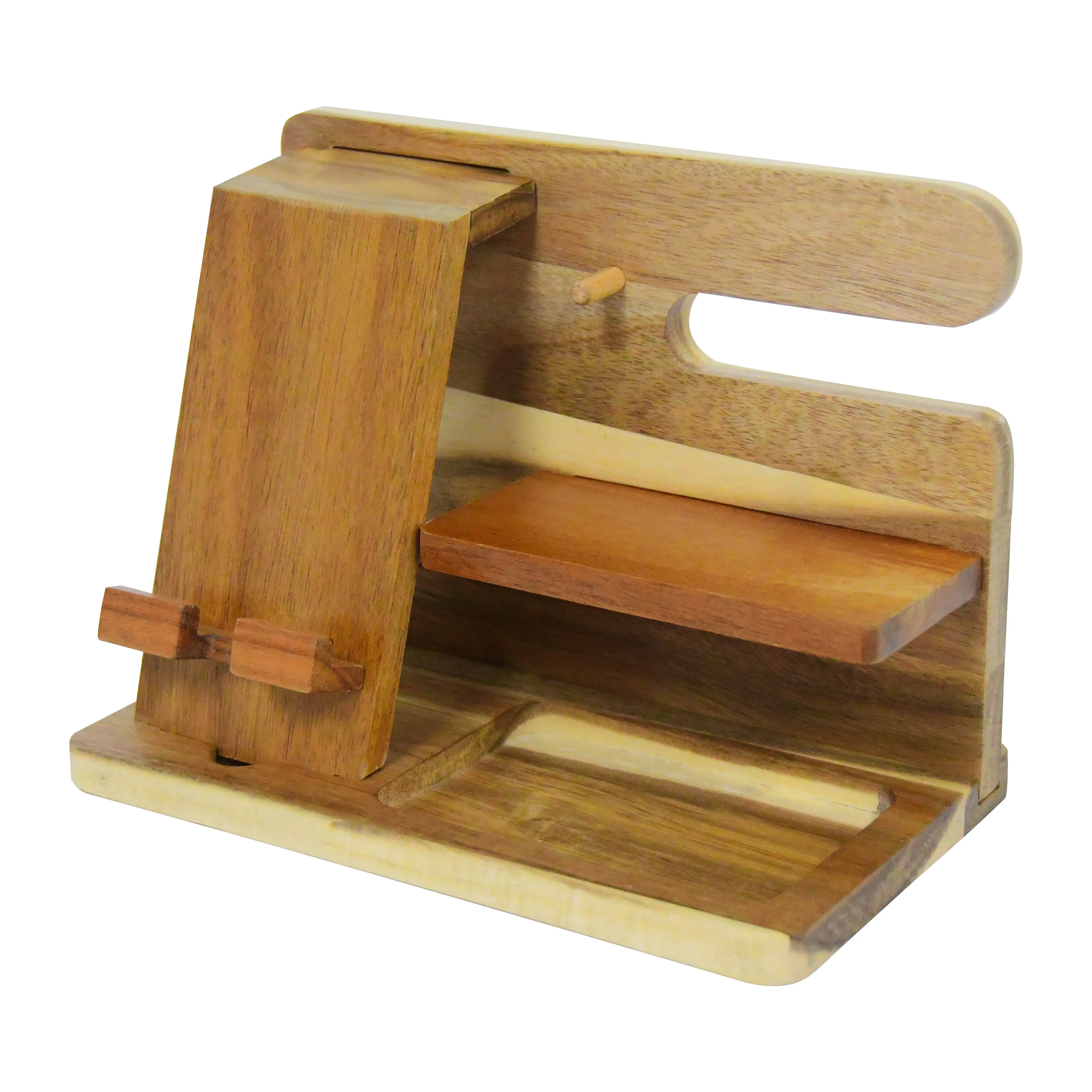 

100% NATURAL & ECO Manufacturer Wood Watch Organizer Key Holder Phone Docking Station