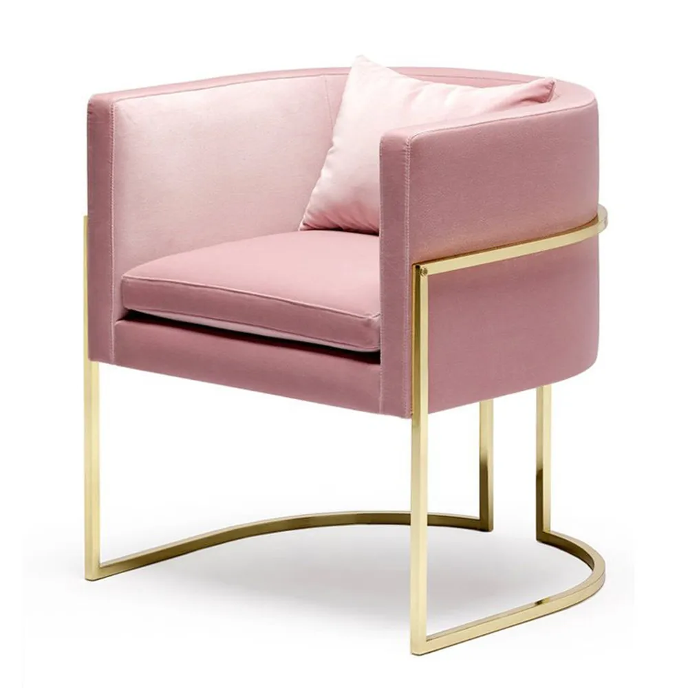
Nordic Modern Pink Balcony Iron Small Sofa Office Chair Bar Chair Frame Sofa Frame Sofa Legs Metal Furniture  (62221908593)