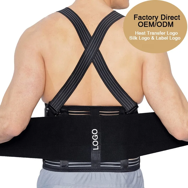 

Heavy Lifting Pain Relief Suspender Safety Belt Lower Lumbar Waist Brace Industrial Back Support, Black