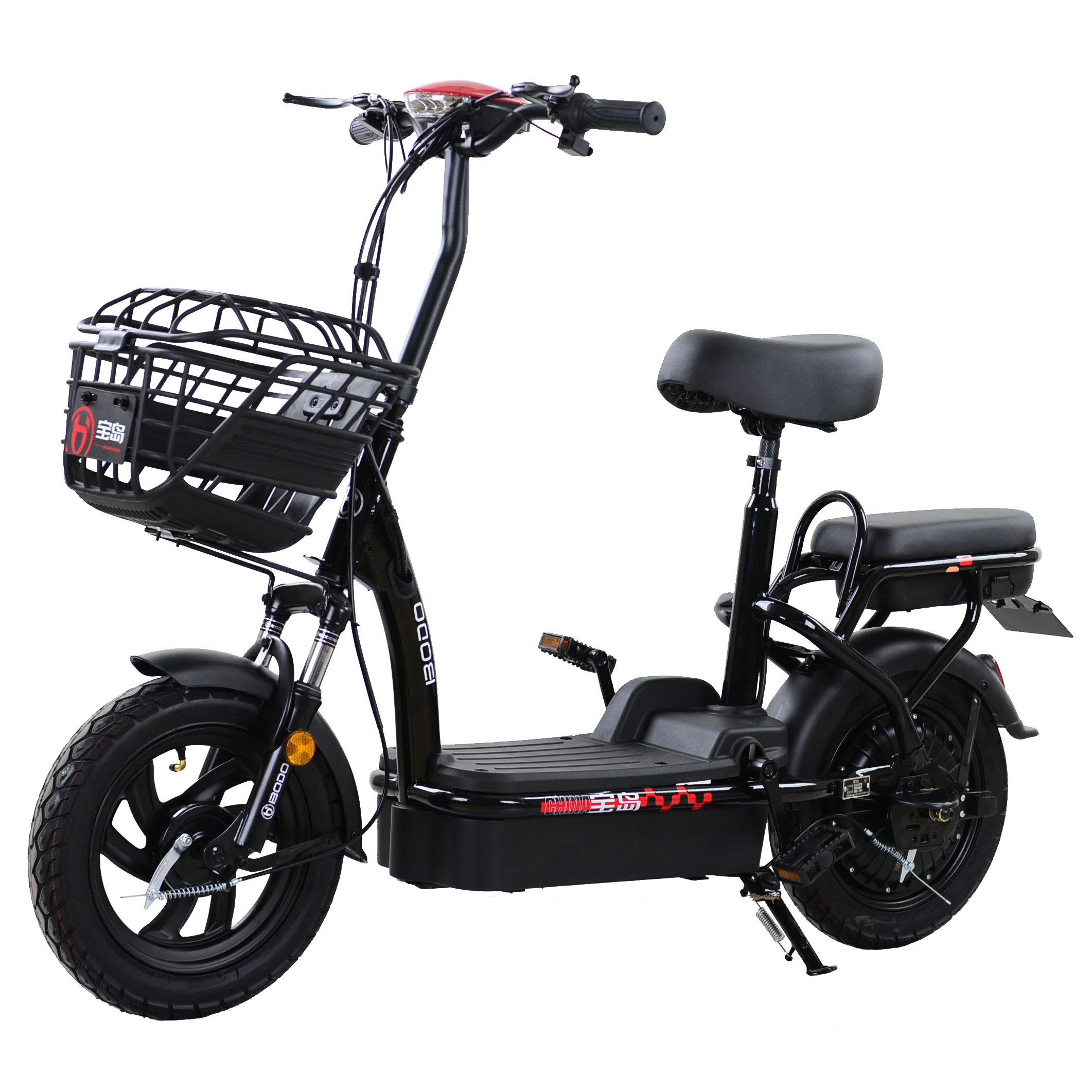 

Promotion 14 inch tire 350W motor two seats electric scooter electric bicycle with pedal