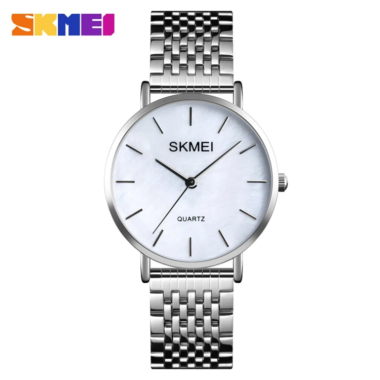 

SKMEI 1567 Women Watches Simple Style Elegant Quartz Watch 3Bar Waterproof Shell Dial Stainless Steel Strap relogio feminino