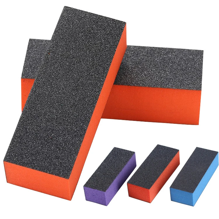 

Hot Selling Three sides Polishing Sponge Buffer Block for Nail Sanding