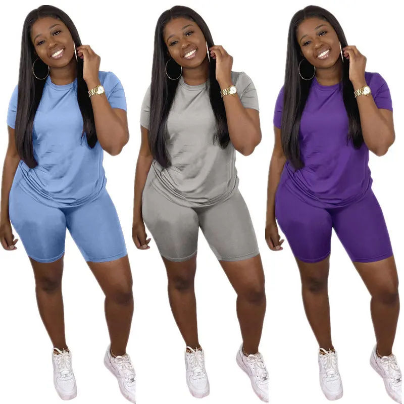 

20515-MX74 casual 2 piece set solid color plus size jumpsuit women sehe fashion