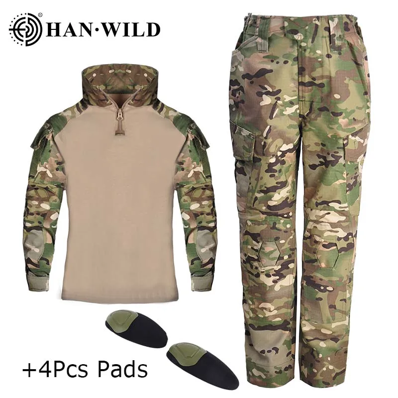 

Military Children Uniform Comfortable Boys Girls Camouflage Uniform Set Tactical Paintball Kids Suit CS Shirt Pants Kids Suits