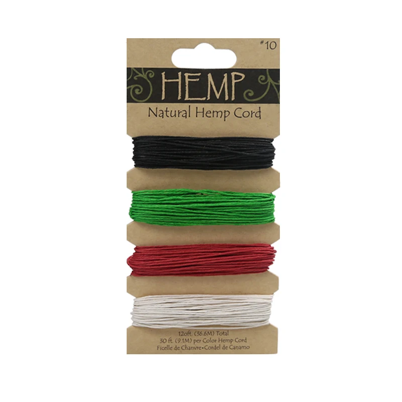 

Handmade Wholesale kumihimo Natural Environmentally Line 0.5mm Hemp Cord For Jewelry Making, 4-color