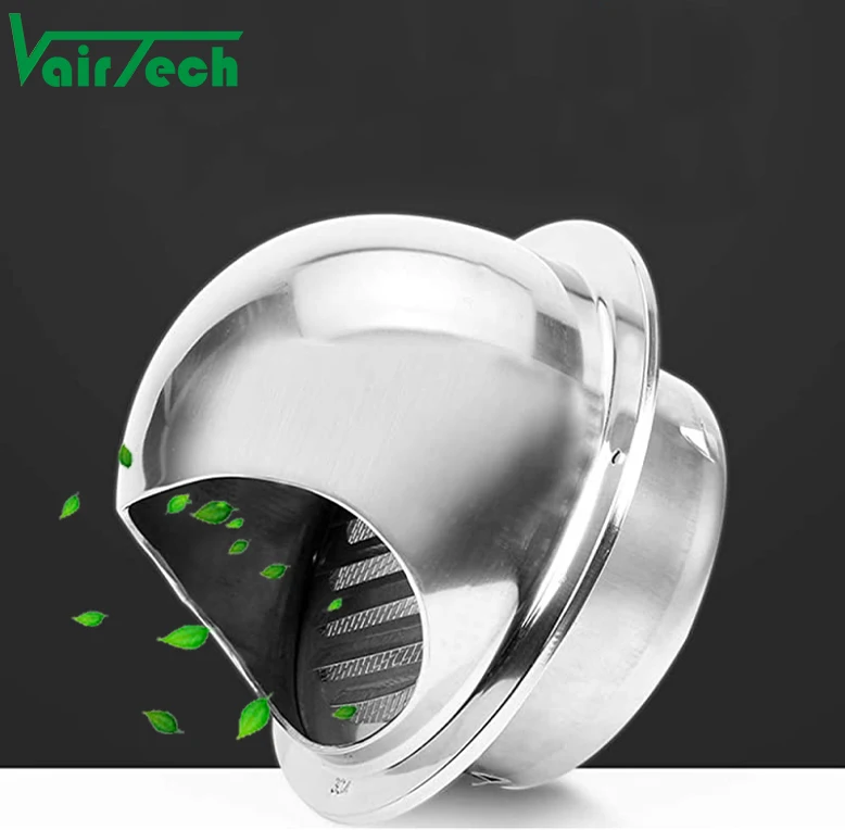

Wall mounted pipe exhaust vent caps for ventilation fresh air