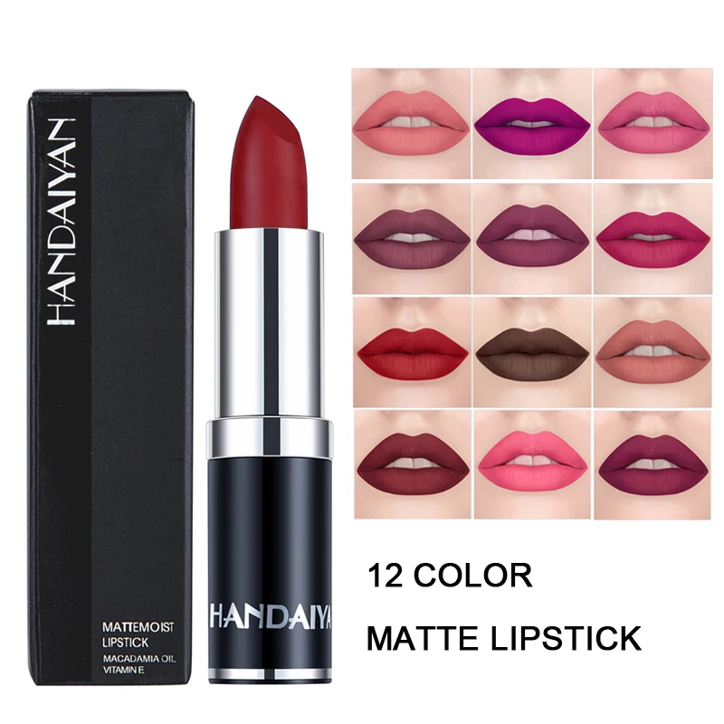 

Handaiyan new brand bright matte velvet mood multicolor organic classic red lipstick private label cruelty free vegan lipstick