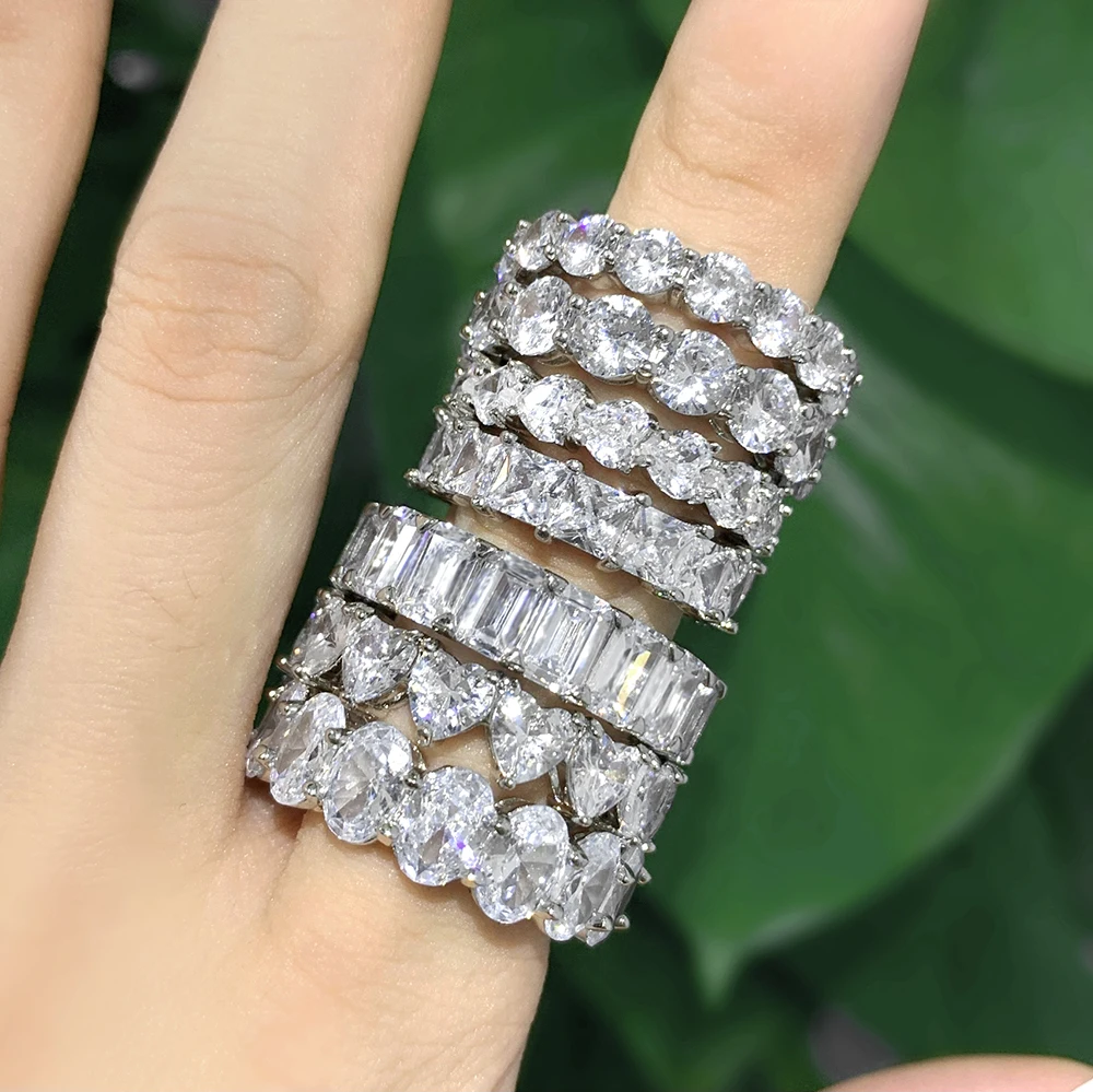 

womans fashion rings icy cubic zirconia sterling 925 silver ring