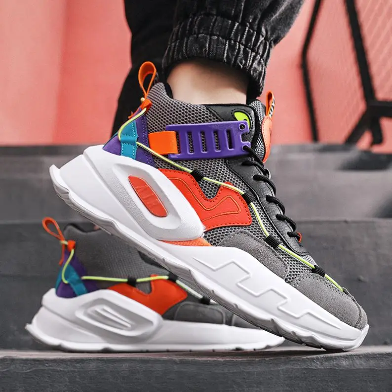 

2021 Spring New Fashion Designer Sneakers Men Shoes Men Good quality High top Skateboarding Shoes zapatillas hombre