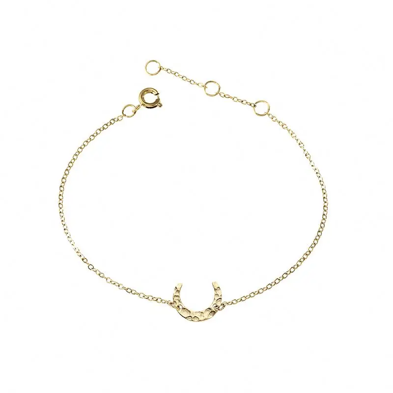 

Ladies Moon Shaped Stainless Steel Trendy Bracelet 14K Gold Plated Jewelry