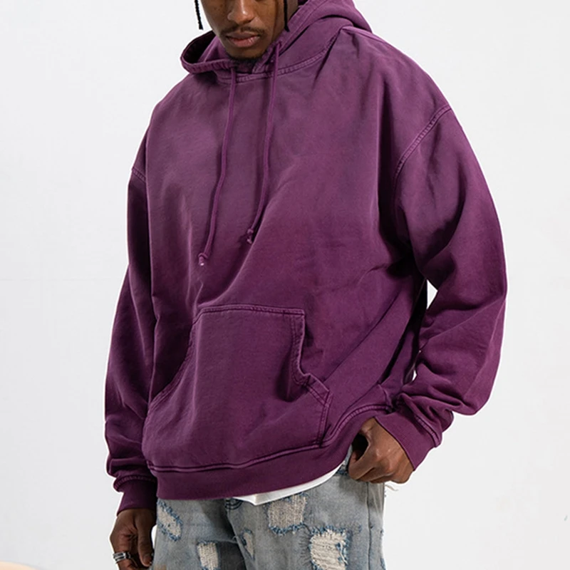 

Wholesale Custom Hanging Dye Gradient Oversized Retro Street Hoodies