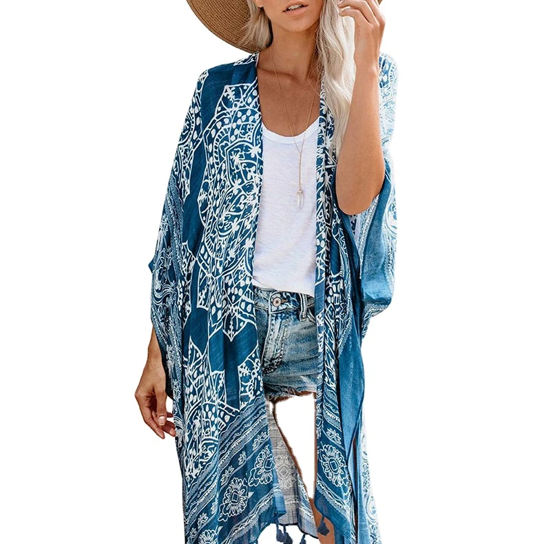 

New Design Casual Loose Kimono Cardigan Ladies Bohemia Swimwear & Beachwear Cover Up Women