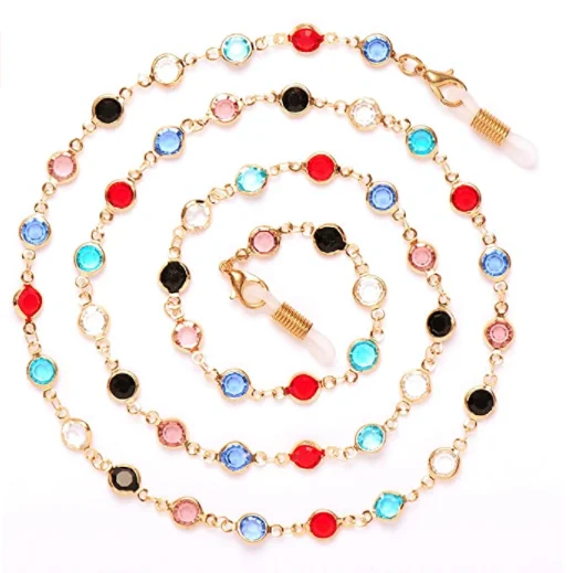 

Colorful Beaded Eyeglass Chain Sunglass Holder Strap Eyeglass Necklace Chain Cord for Women (colorful)