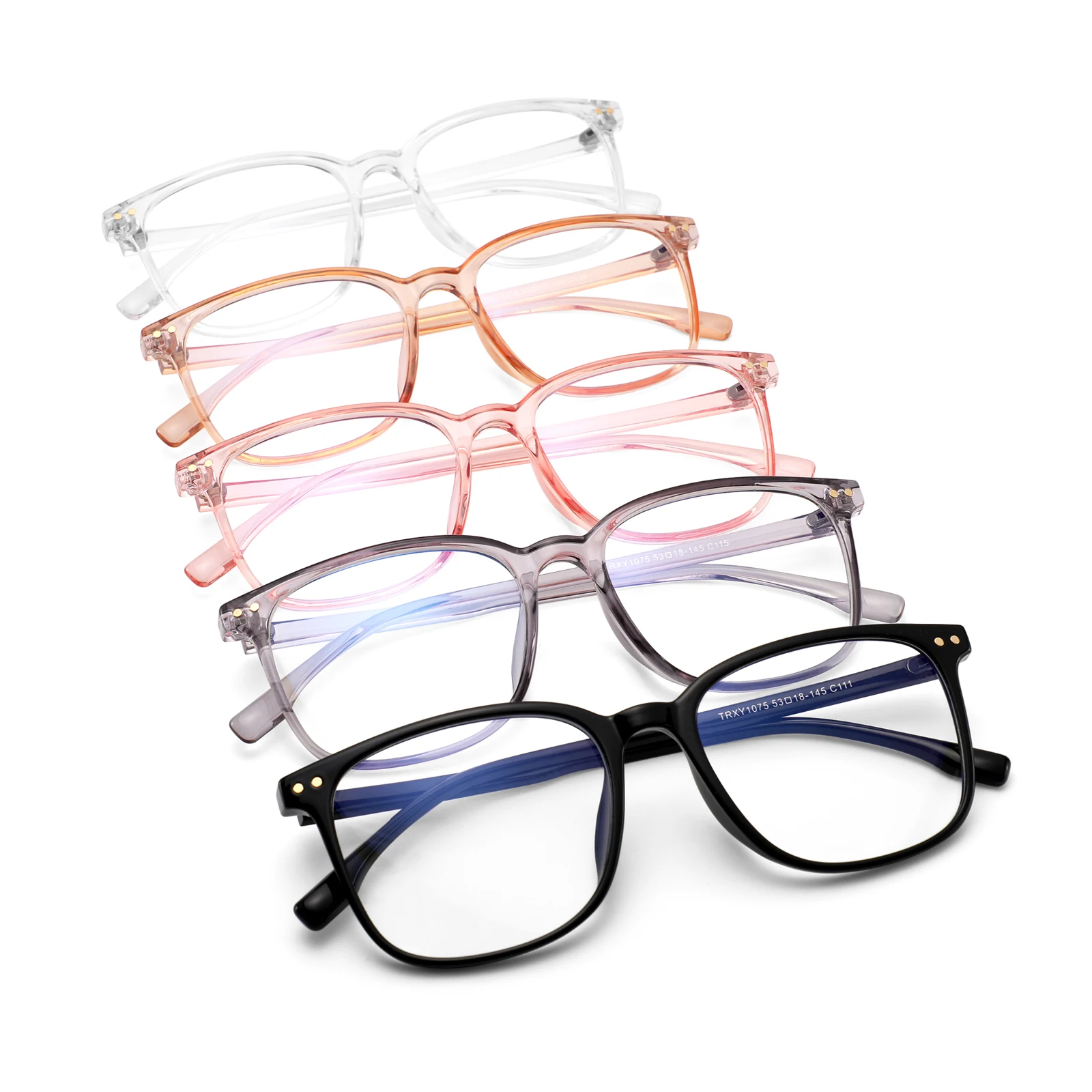 

high quality custom transparent frame TR90 anti blue light blocking glasses for reading gaming, 5 colors