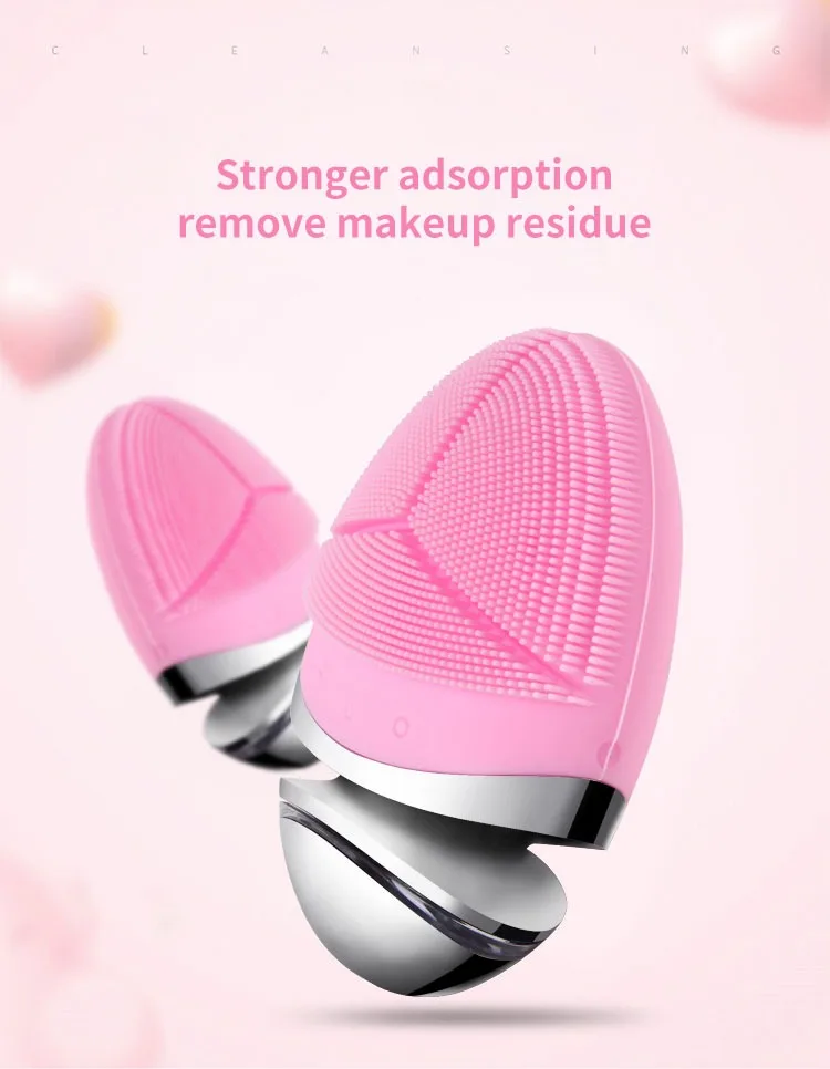 

best selling silicone handheld facial exfoliator skin wash massage face cleaning brush, Pink, blue, green