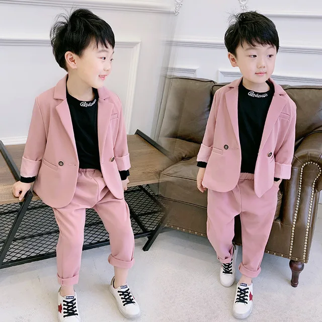 

Boys 90-140cm height new spring boys clothing set for wedding birthday blazer+pant handsome boys clothes sets 2pcs, Can be customized