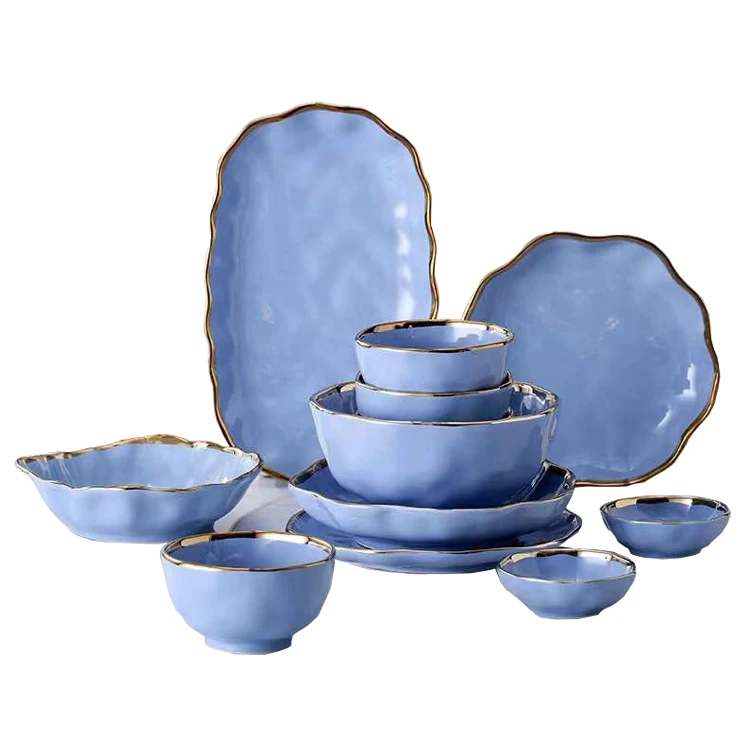 

Classic Dinnerware Set Dinner Tableware High-end Western Tableware Set Phnom Dishes Sets Nordic Household Simple Ceramic Dishes, 4 colors