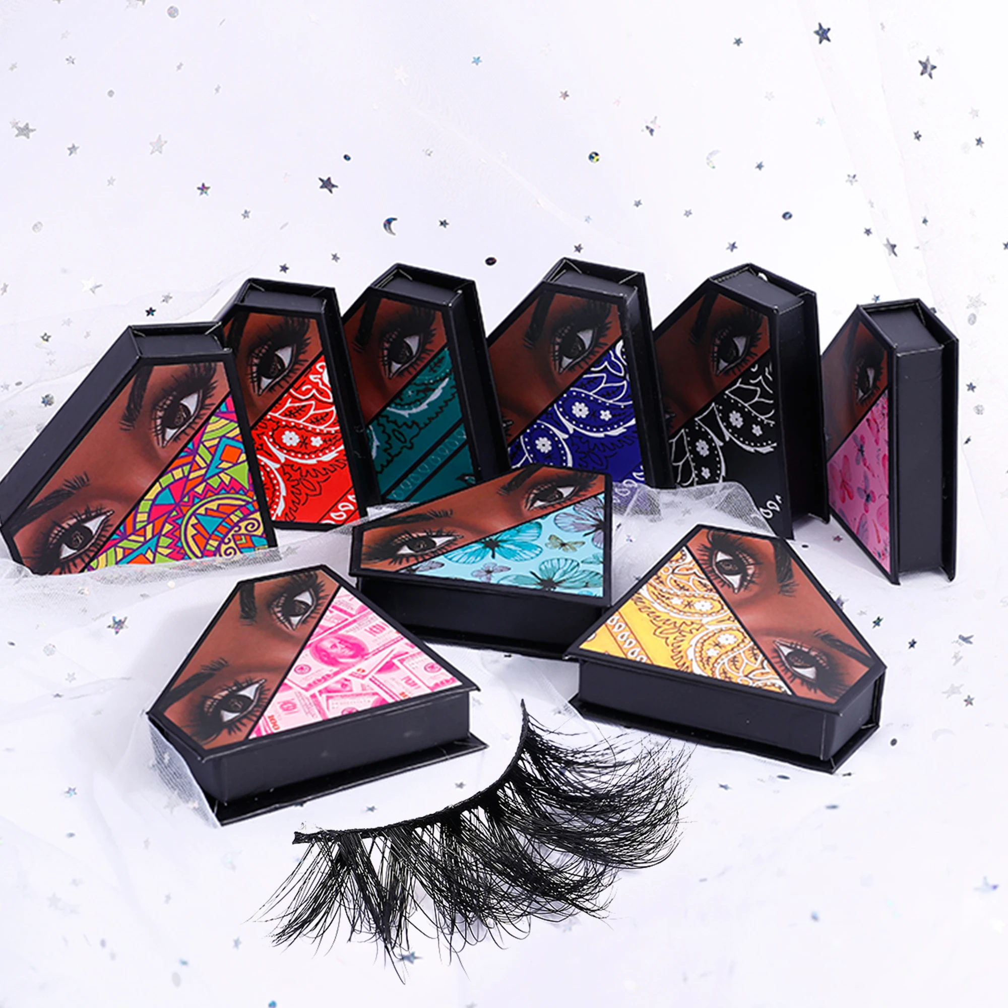 

Wholesale Vendor Cosmetic Hand Made Real 3D Mink False Eye Lash Full Strip 25mm Eyelashes, Black