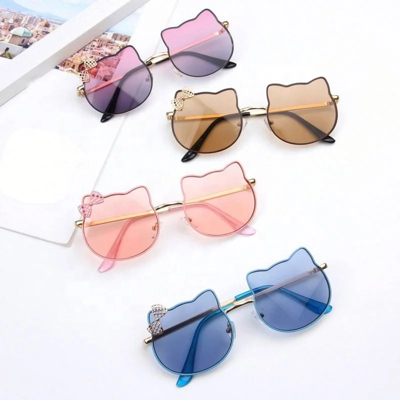 

Popular Fashion Children Sun Glasses Cute Style Bow Decoration Sunglasses For Kids in Stock, 6 colors