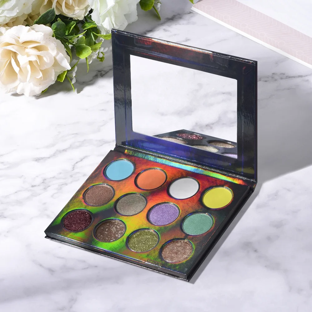 

Rainbow Navy Blue 12 color no logo custom makeup pallette eyeshadow palettes