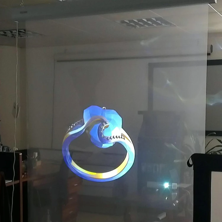 

RCH022 Transparent Holographic Rear Projection 3d Screen Adhesive Film For Window Shop Display Exhibition